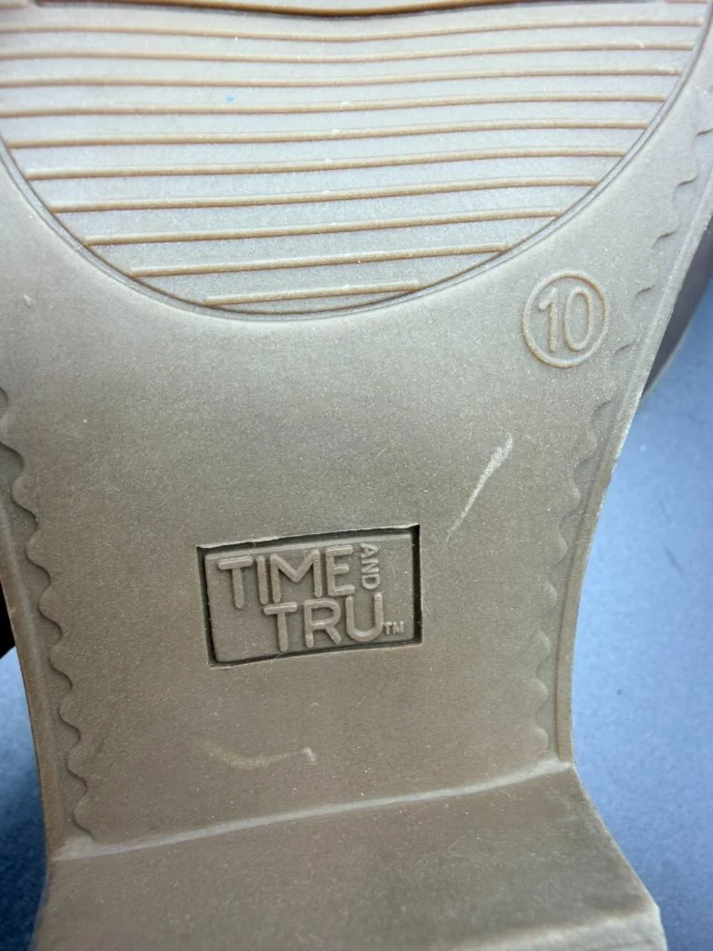 TIME & TRU Ankle Booties with Zipper, Brown, Memory Foam Boots Size 10